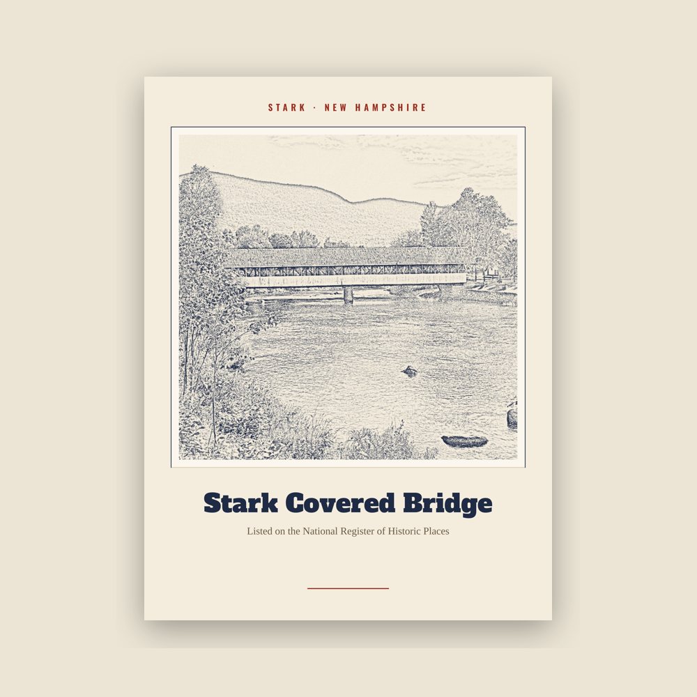 Stark Stark Covered Bridge Landmark Print