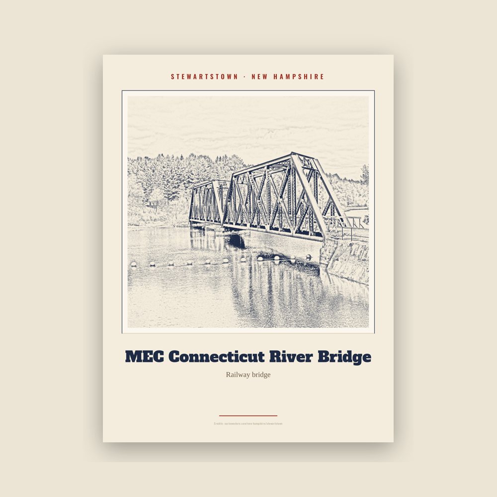 Stewartstown MEC Connecticut River Bridge Landmark Print