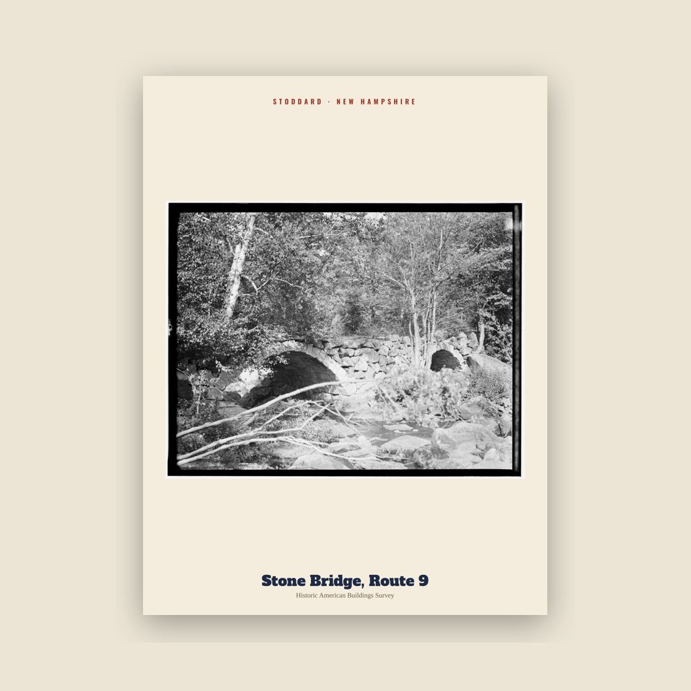 Stoddard Stone Bridge, Route 9 Archive Print