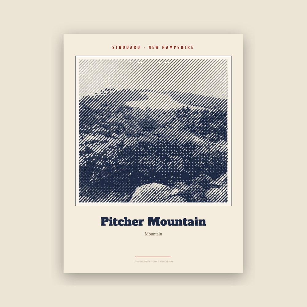 Stoddard Pitcher Mountain Landmark Print