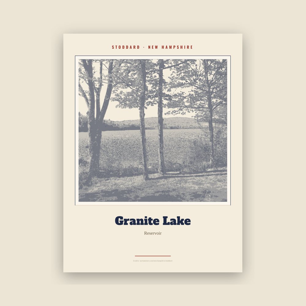 Stoddard Granite Lake Landmark Print