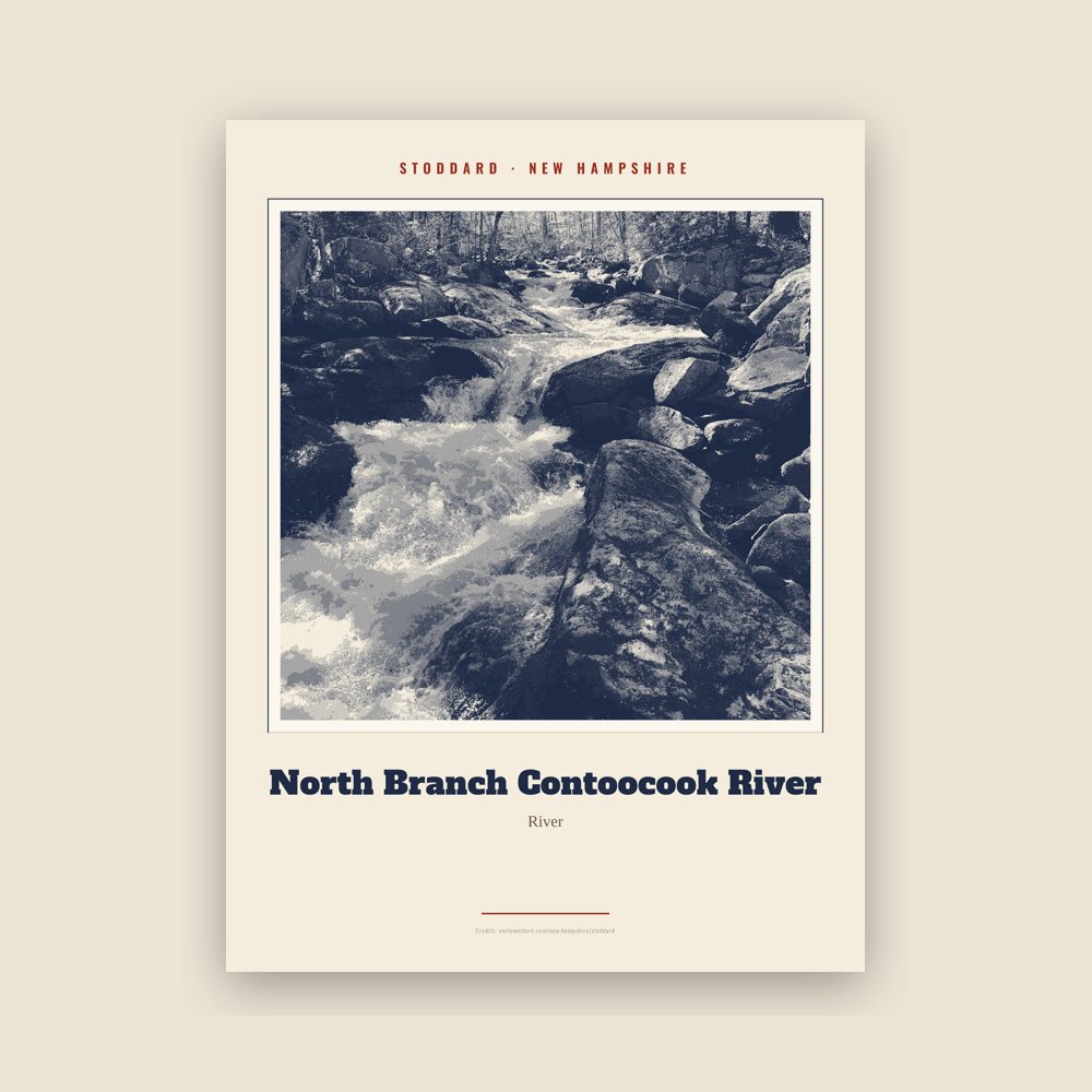 Stoddard North Branch Contoocook River Landmark Print