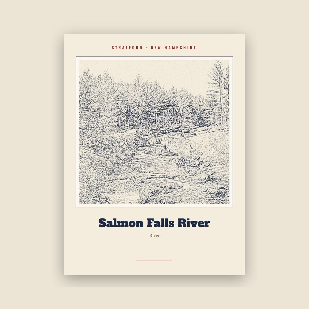Strafford Salmon Falls River Landmark Print
