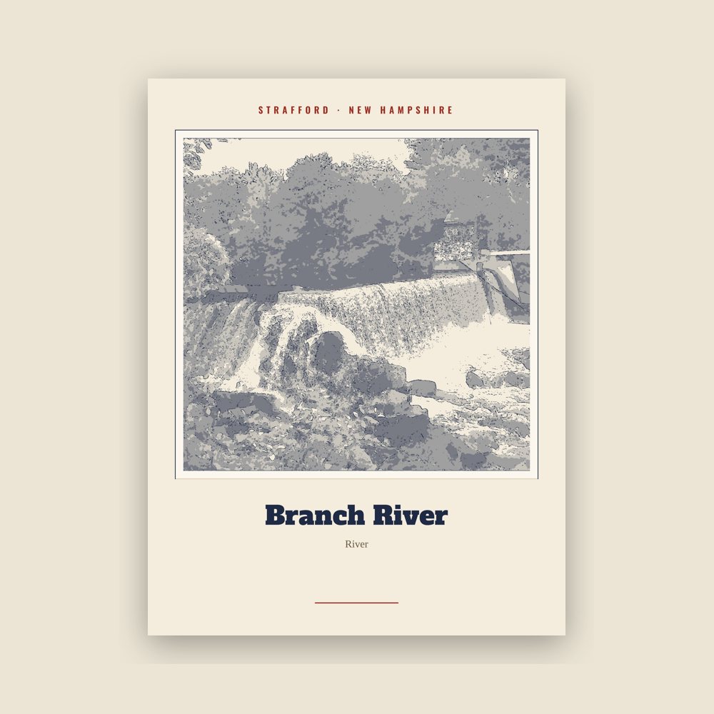 Strafford Branch River Landmark Print