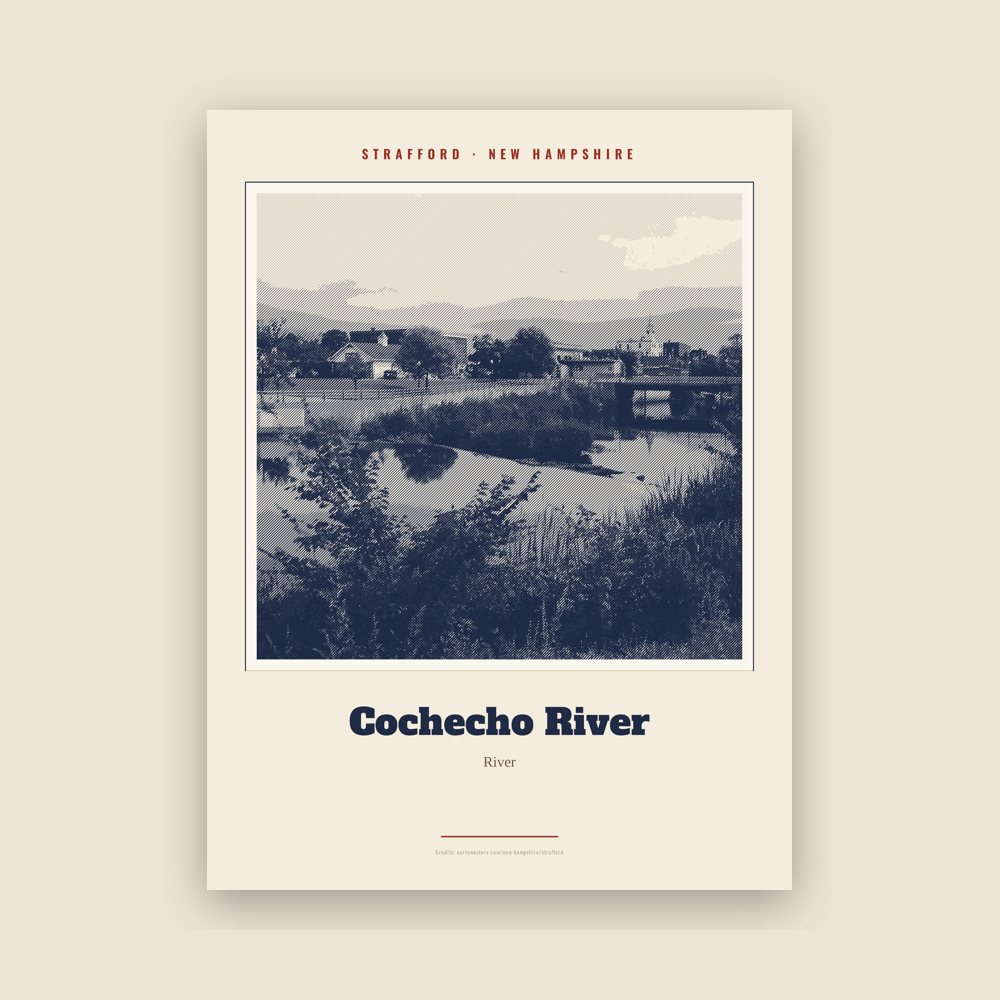 Strafford Cochecho River Landmark Print