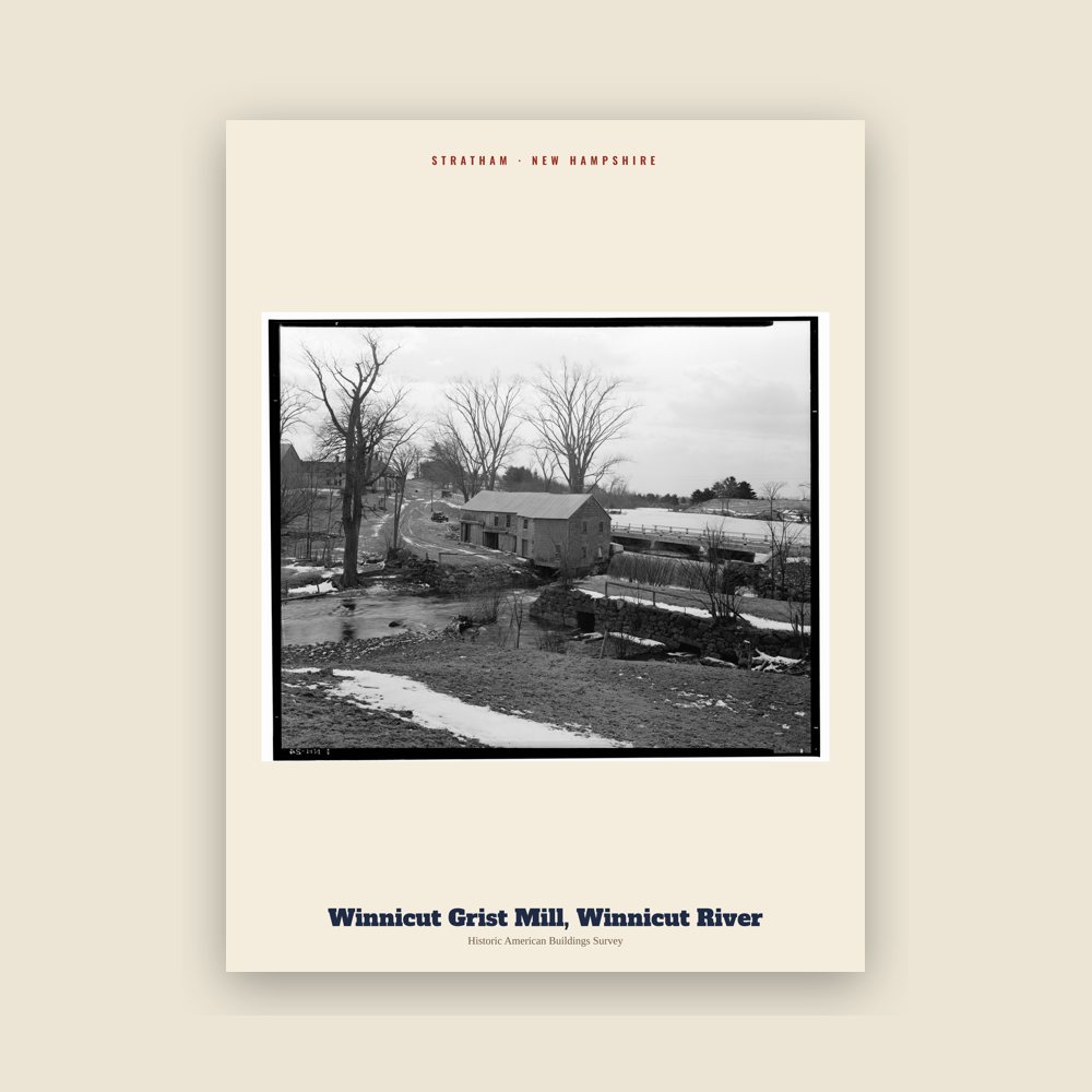 Stratham Winnicut Grist Mill, Winnicut River Archive Print