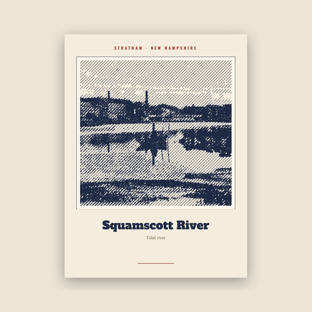 Stratham Squamscott River Landmark Print