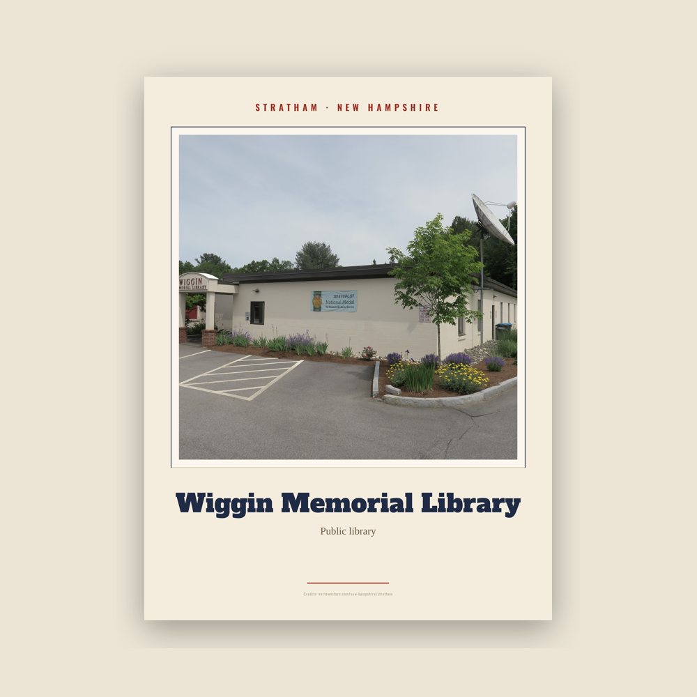Stratham Wiggin Memorial Library Landmark Print