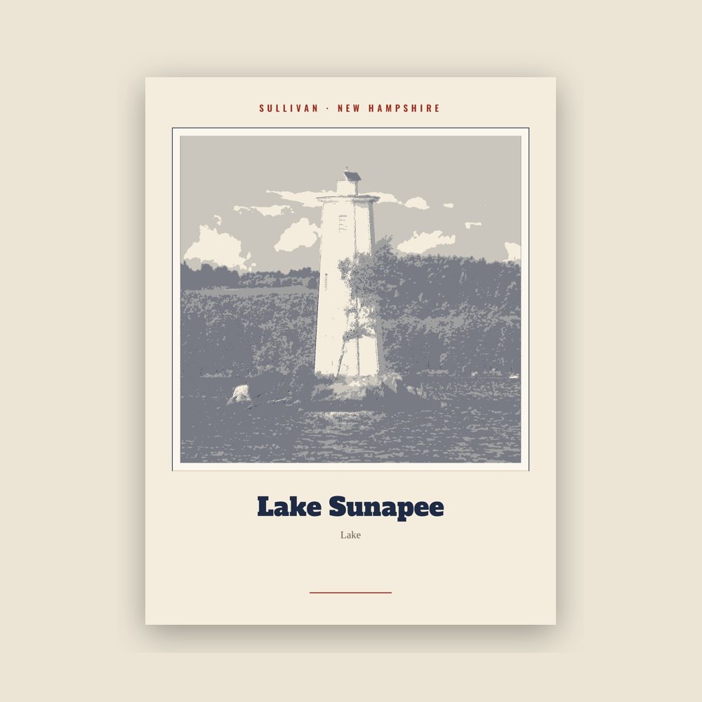 Sullivan Lake Sunapee Landmark Print