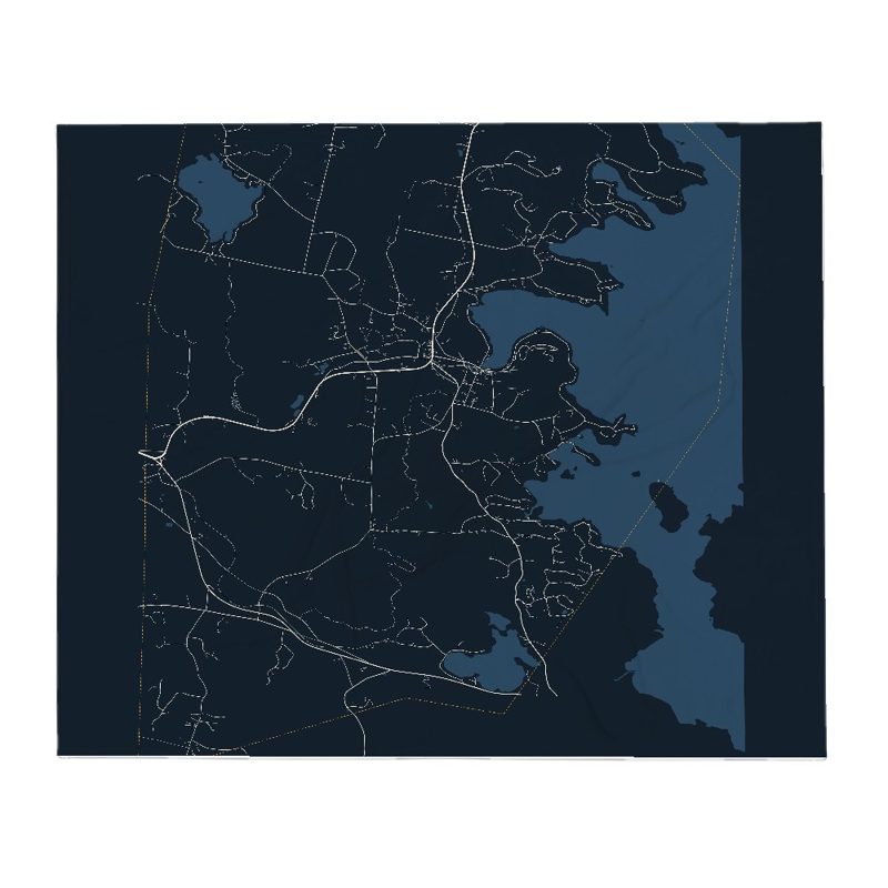 Sunapee Street Map Throw Blanket