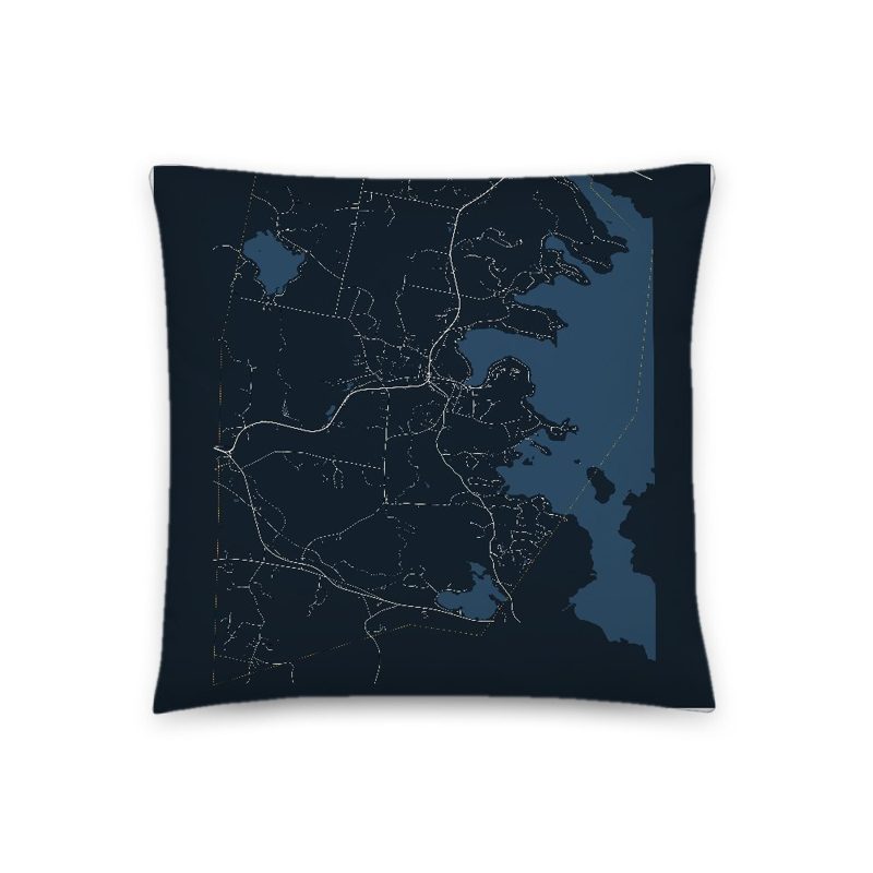 Sunapee Map Throw Pillow