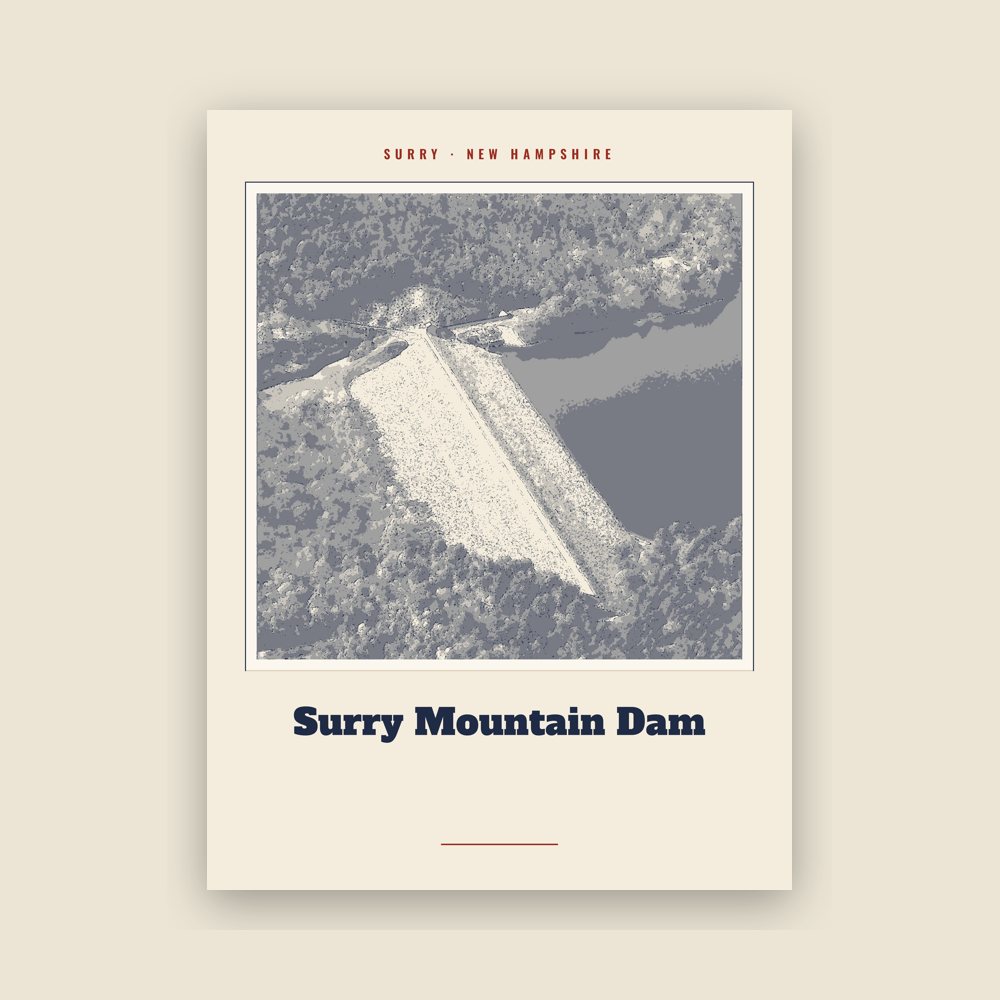 Surry Surry Mountain Dam Landmark Print