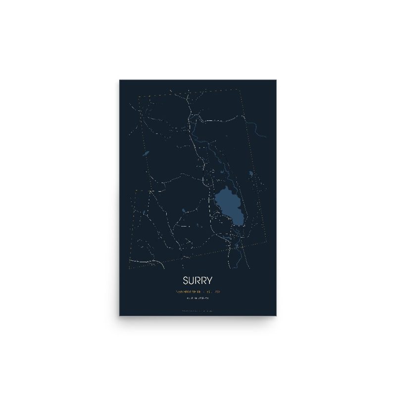 Surry Street Map Poster · Midnight