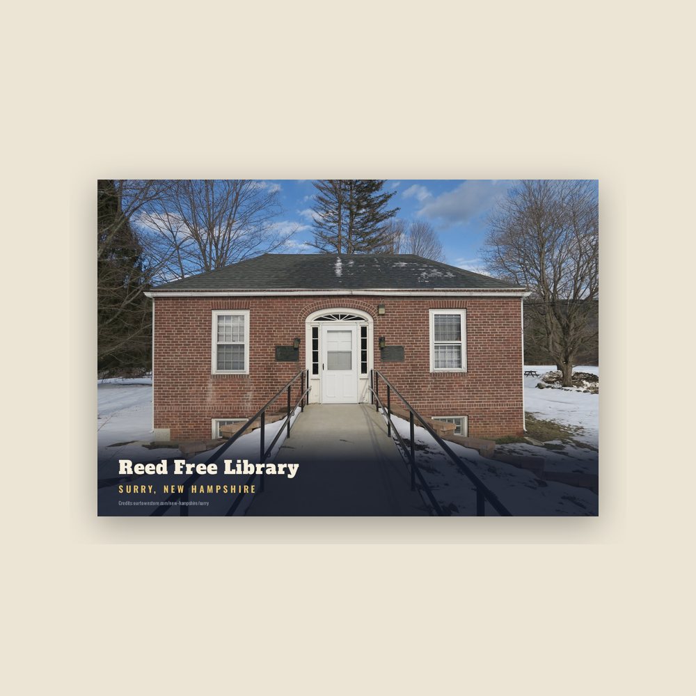 Surry Reed Free Library Postcard