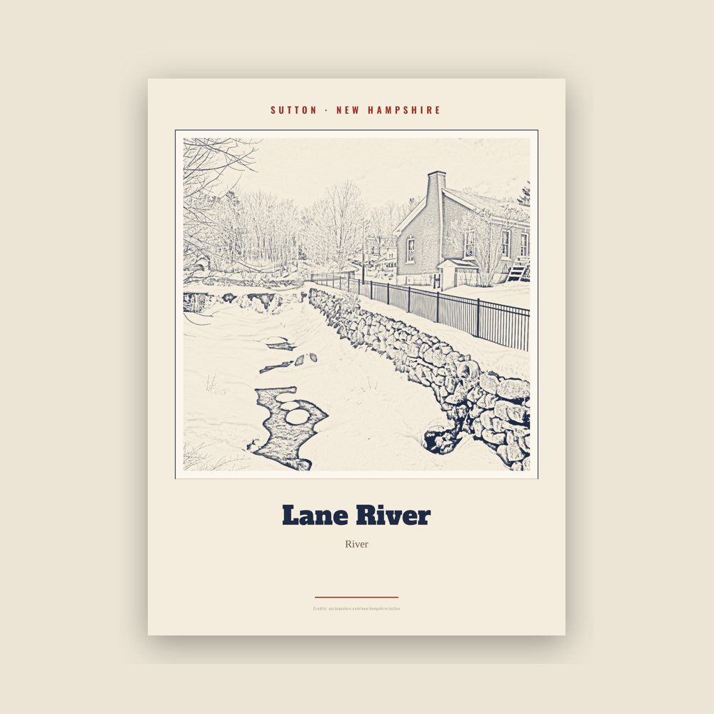 Sutton Lane River Landmark Print