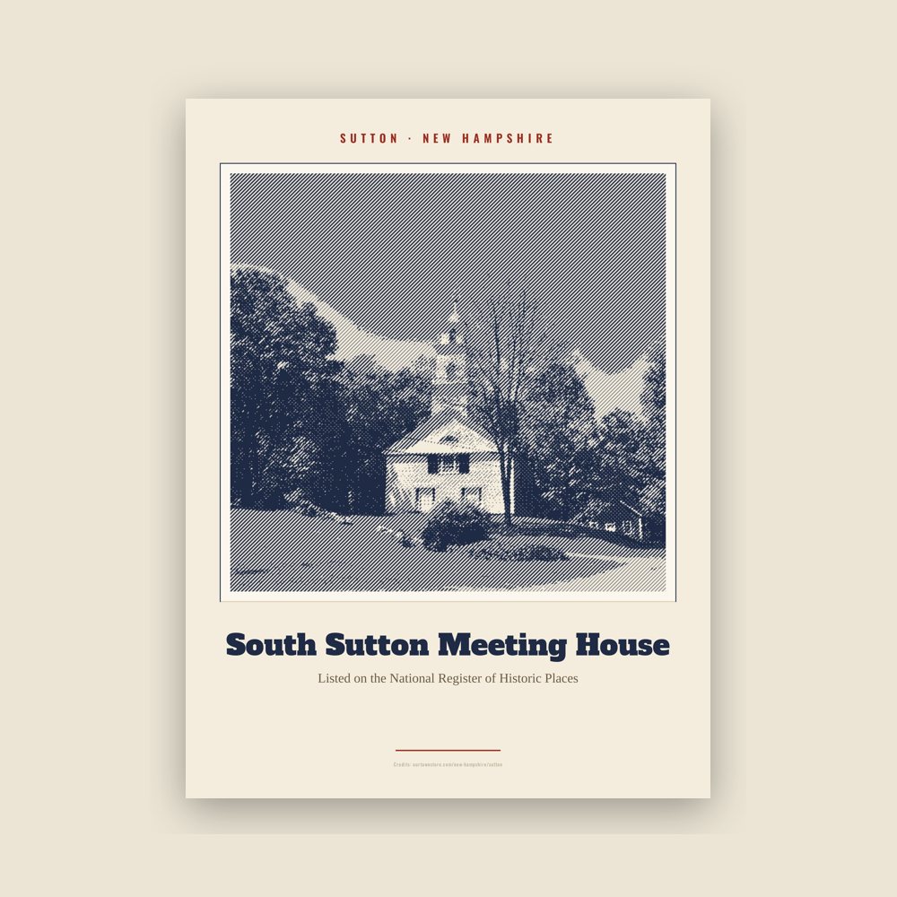 Sutton South Sutton Meeting House Landmark Print