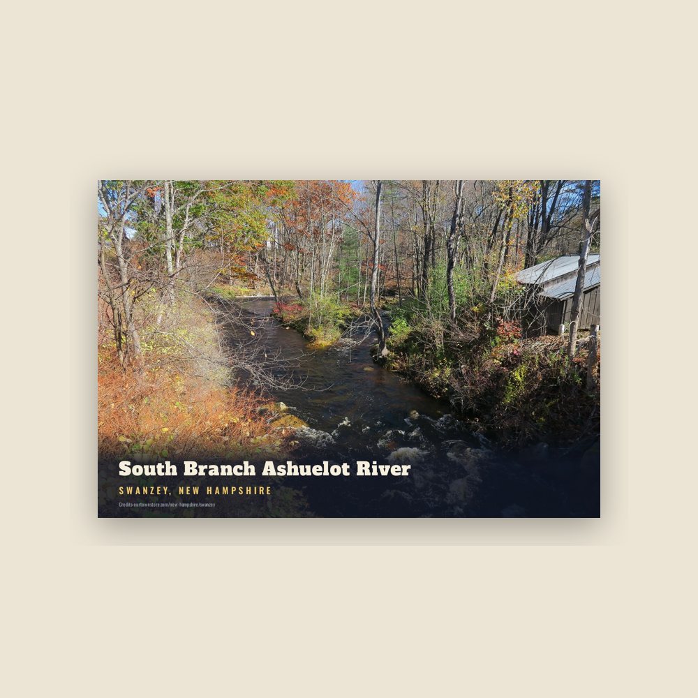 Swanzey South Branch Ashuelot River Postcard