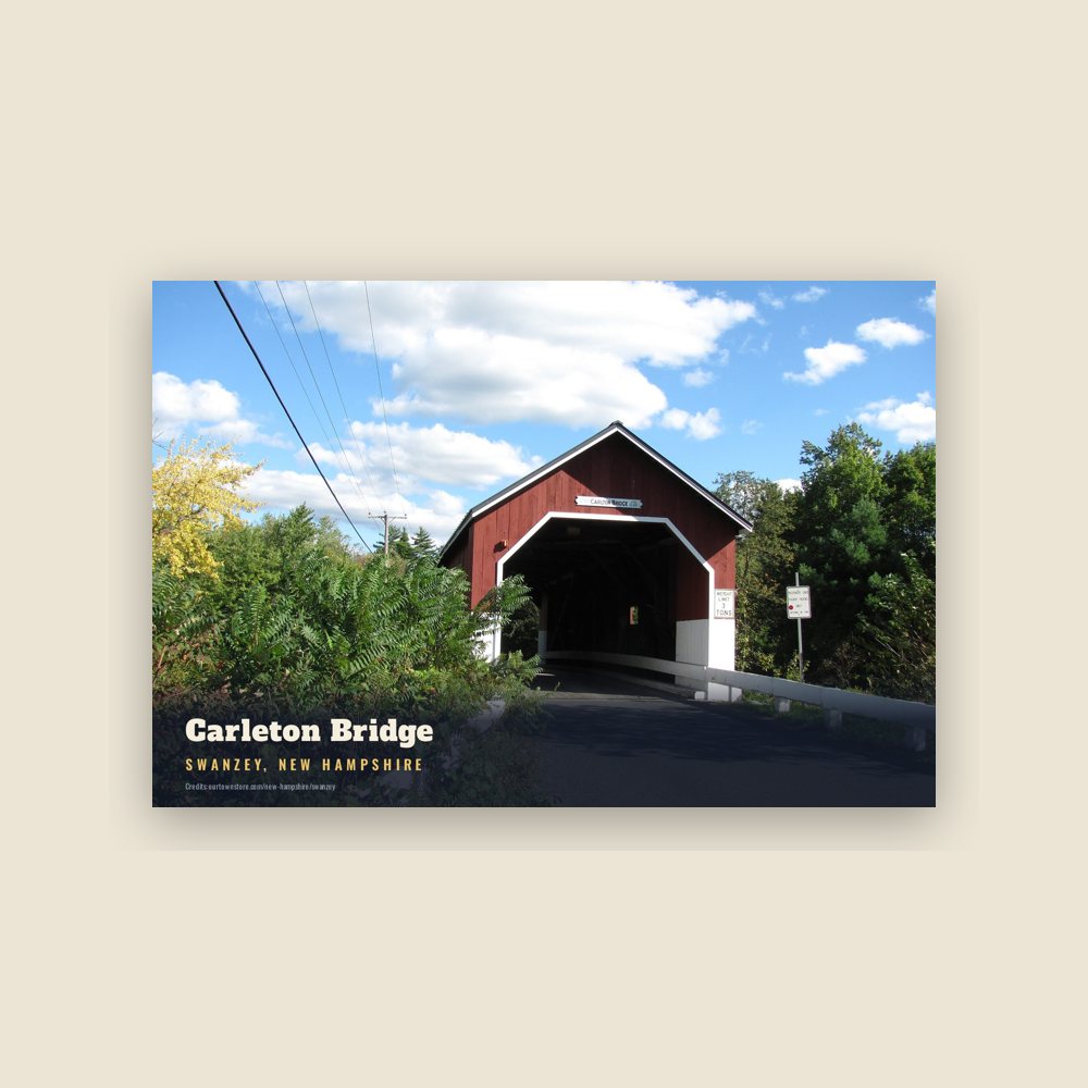 Swanzey Carleton Bridge Postcard