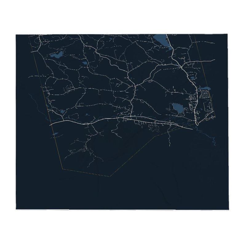 Tamworth Street Map Throw Blanket