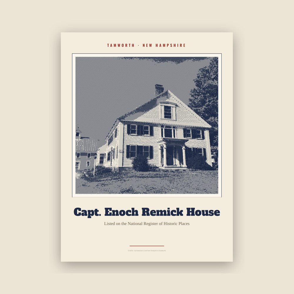 Tamworth Capt. Enoch Remick House Landmark Print