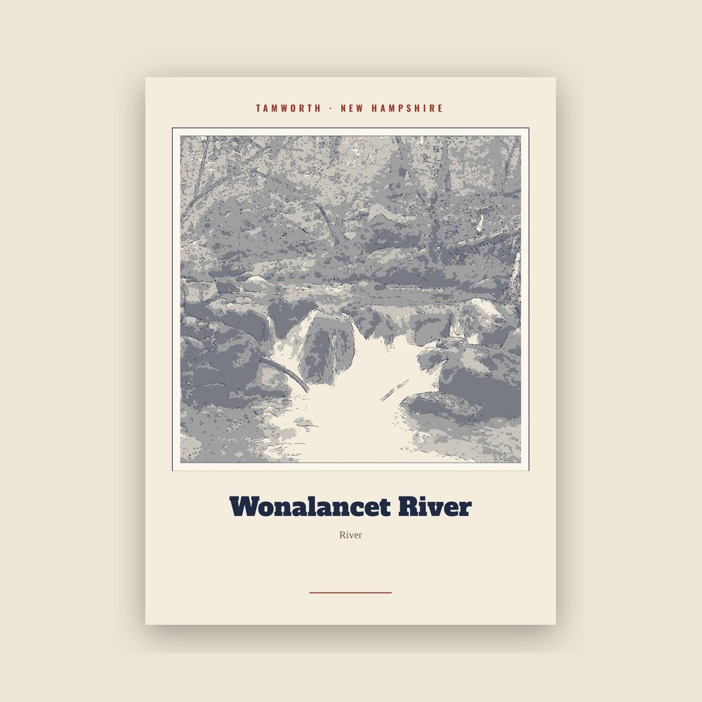 Tamworth Wonalancet River Landmark Print