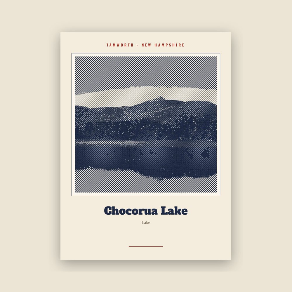 Tamworth Chocorua Lake Landmark Print