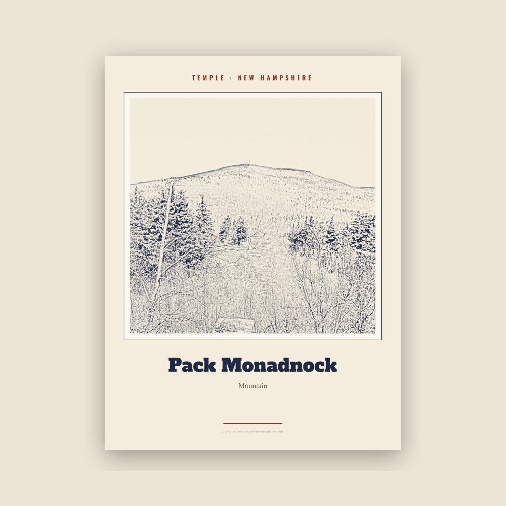 Temple Pack Monadnock Landmark Print