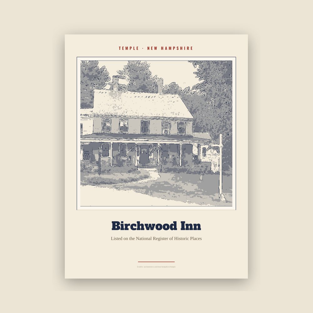 Temple Birchwood Inn Landmark Print