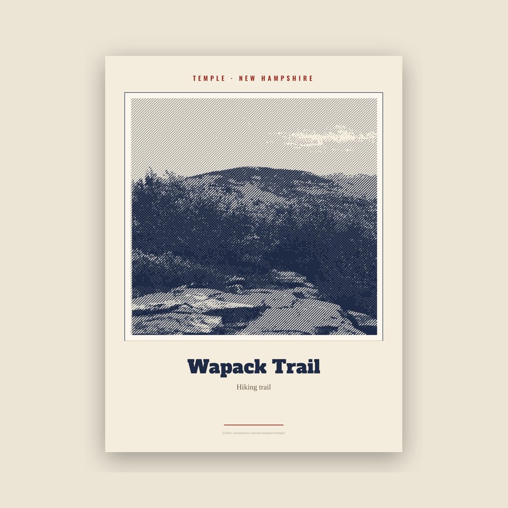 Temple Wapack Trail Landmark Print