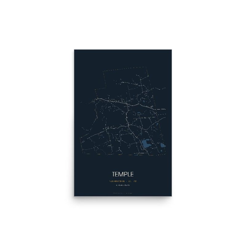Temple Street Map Poster · Midnight