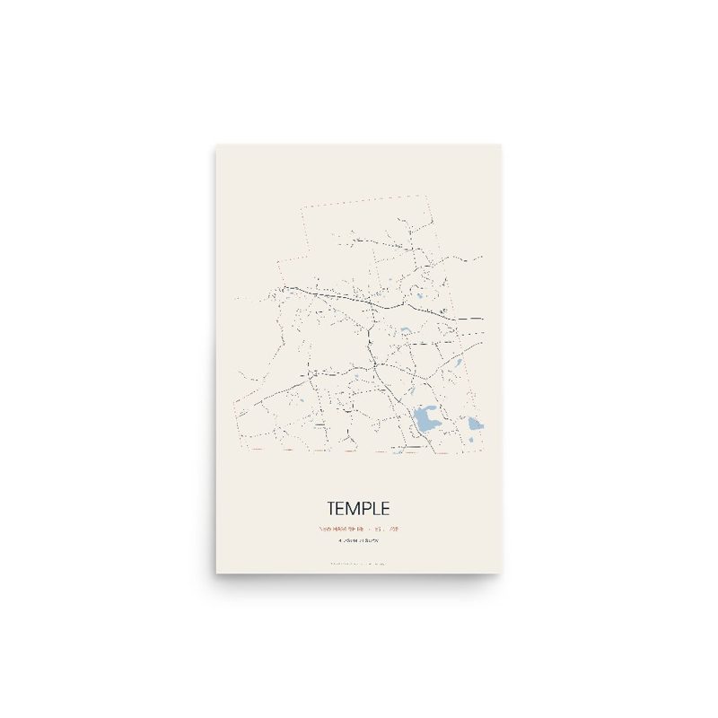 Temple Street Map Poster · Linen