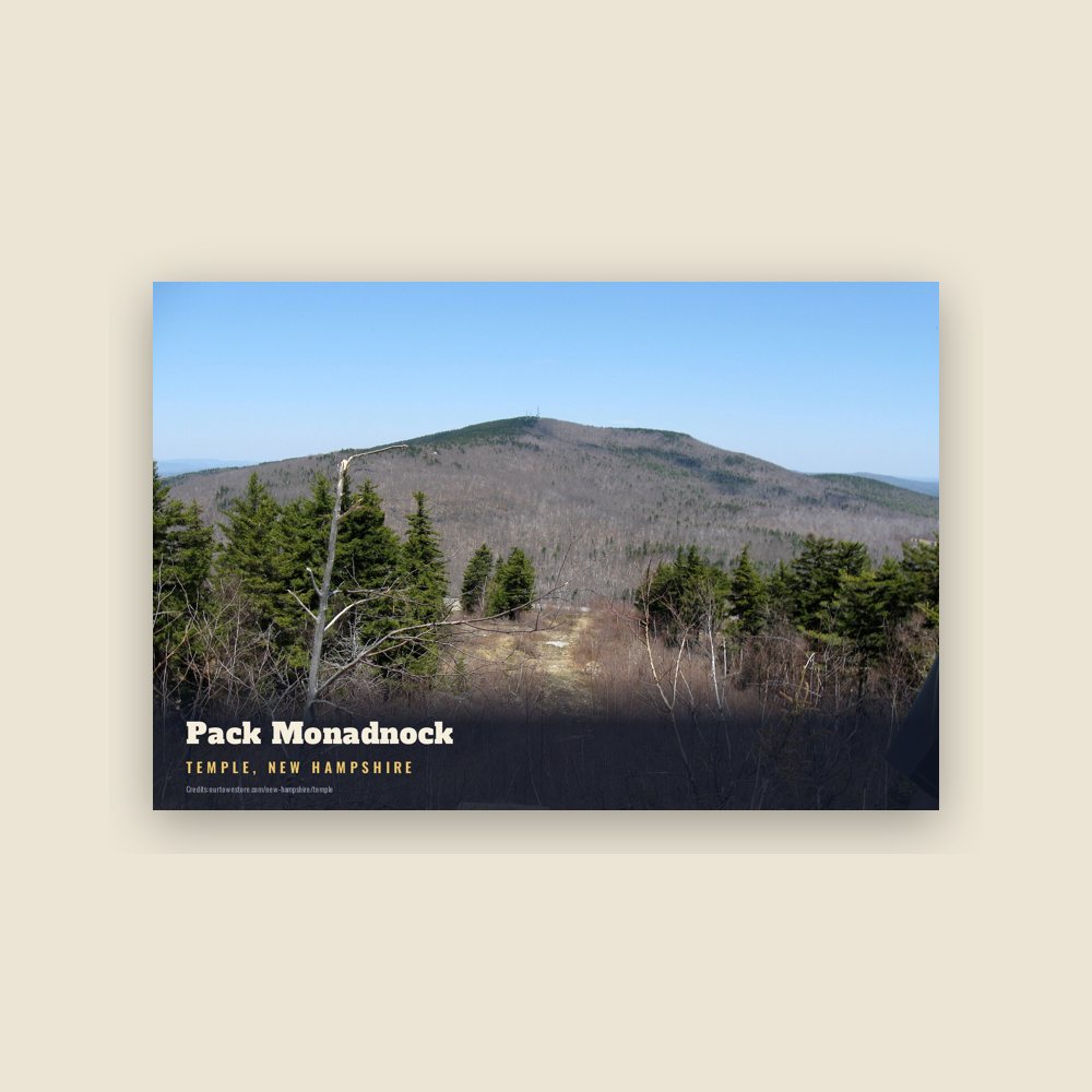 Temple Pack Monadnock Postcard