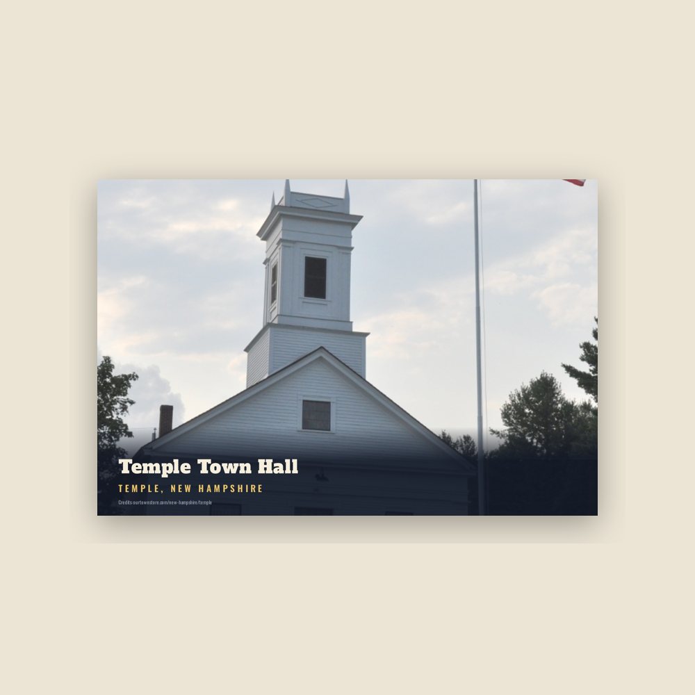 Temple Temple Town Hall Postcard
