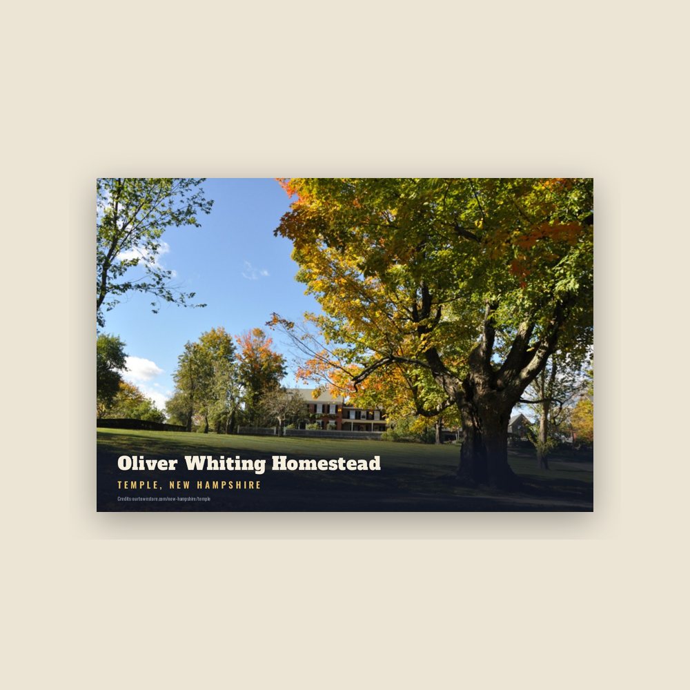 Temple Oliver Whiting Homestead Postcard