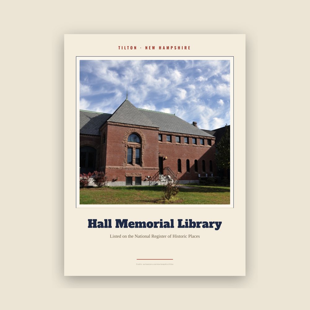 Tilton Hall Memorial Library Landmark Print