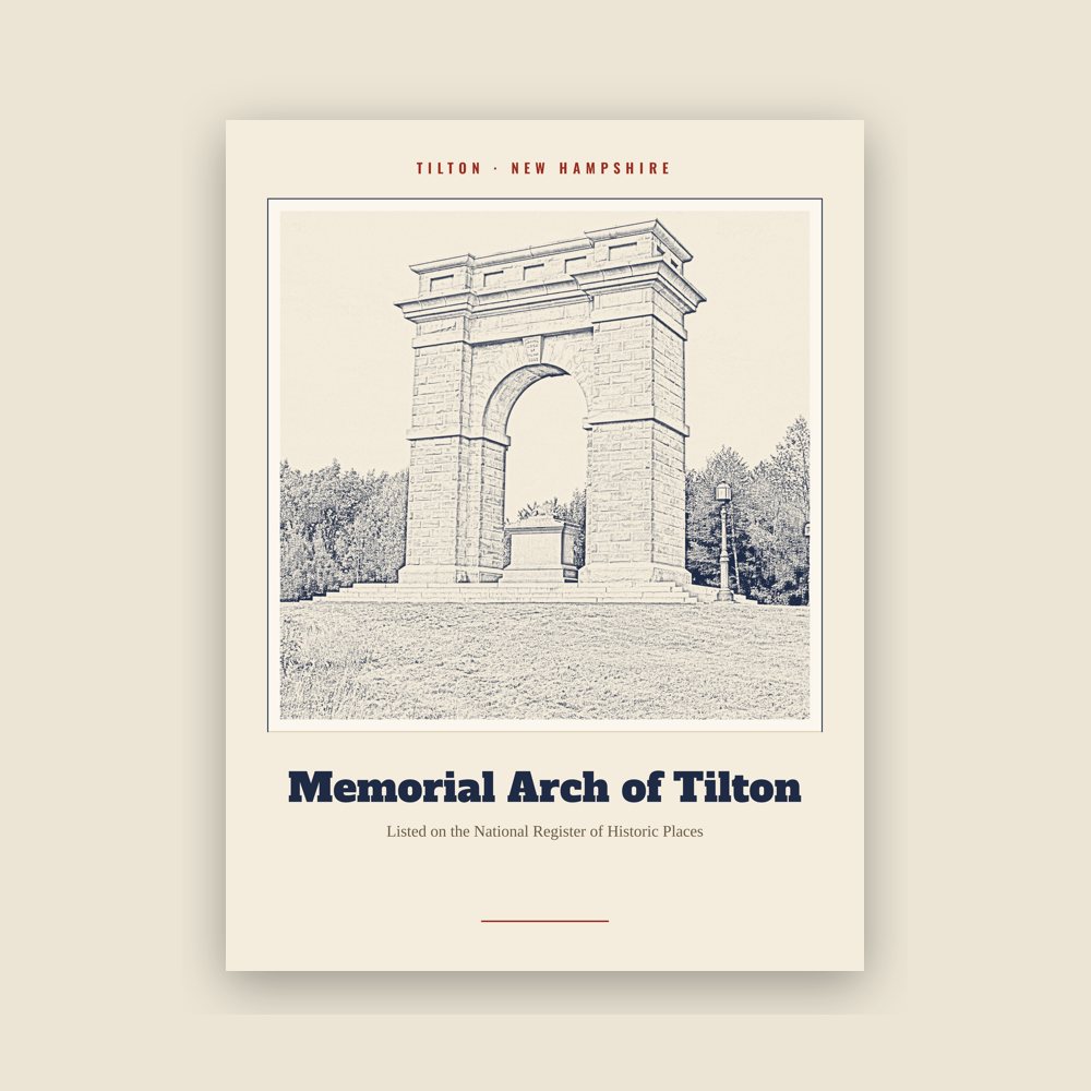 Tilton Memorial Arch of Tilton Landmark Print