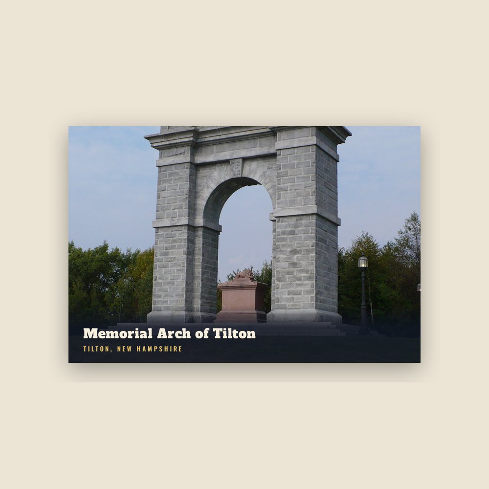 Tilton Memorial Arch of Tilton Postcard