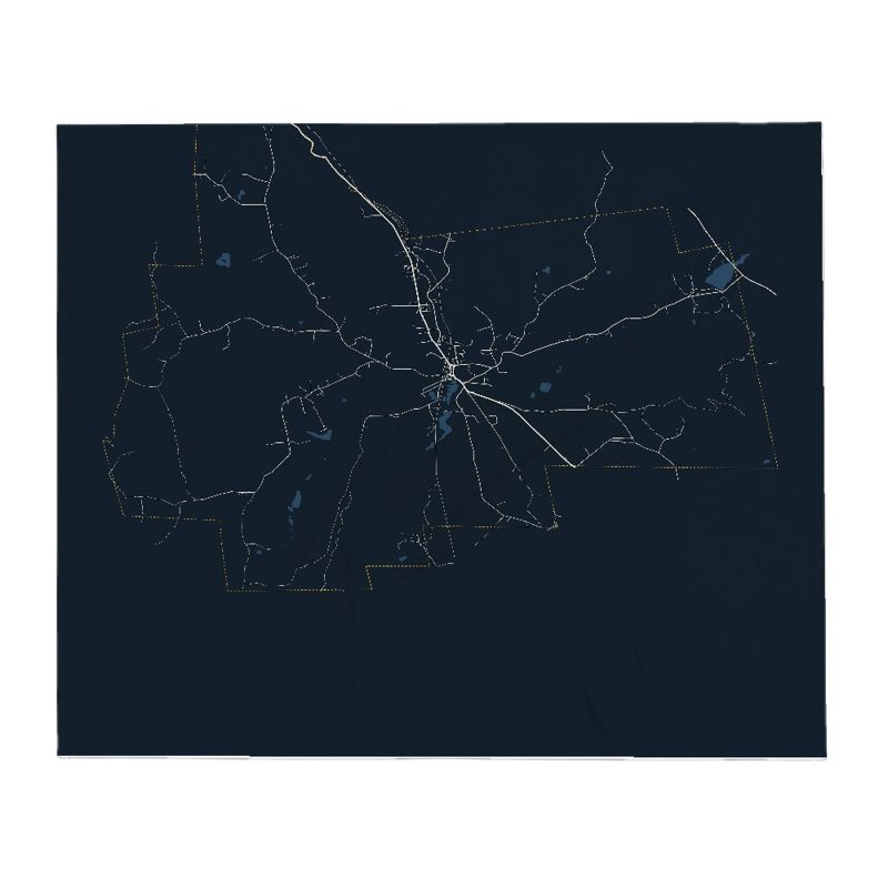 Troy Street Map Throw Blanket