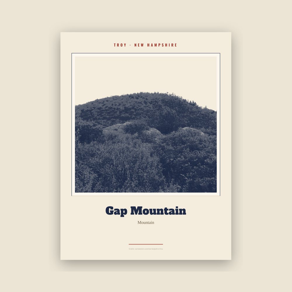 Troy Gap Mountain Landmark Print