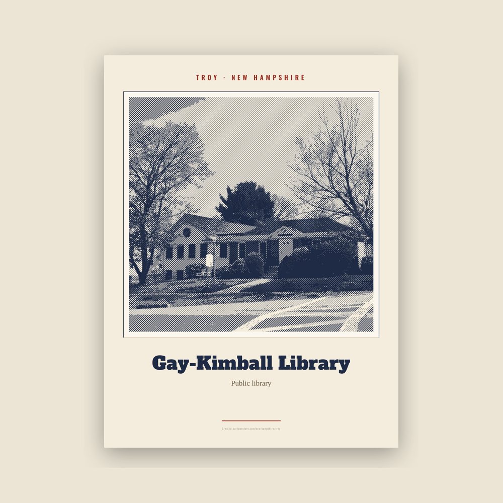Troy Gay-Kimball Library Landmark Print