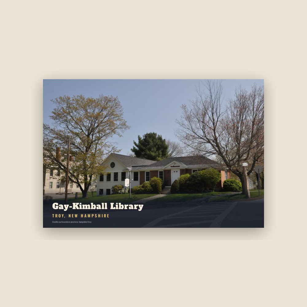 Troy Gay-Kimball Library Postcard