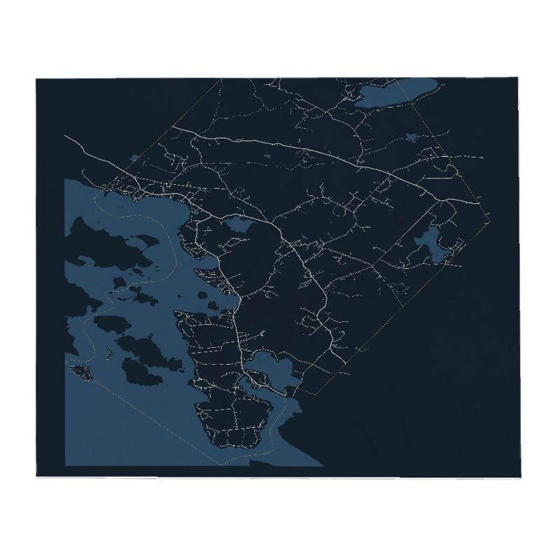 Tuftonboro Street Map Throw Blanket