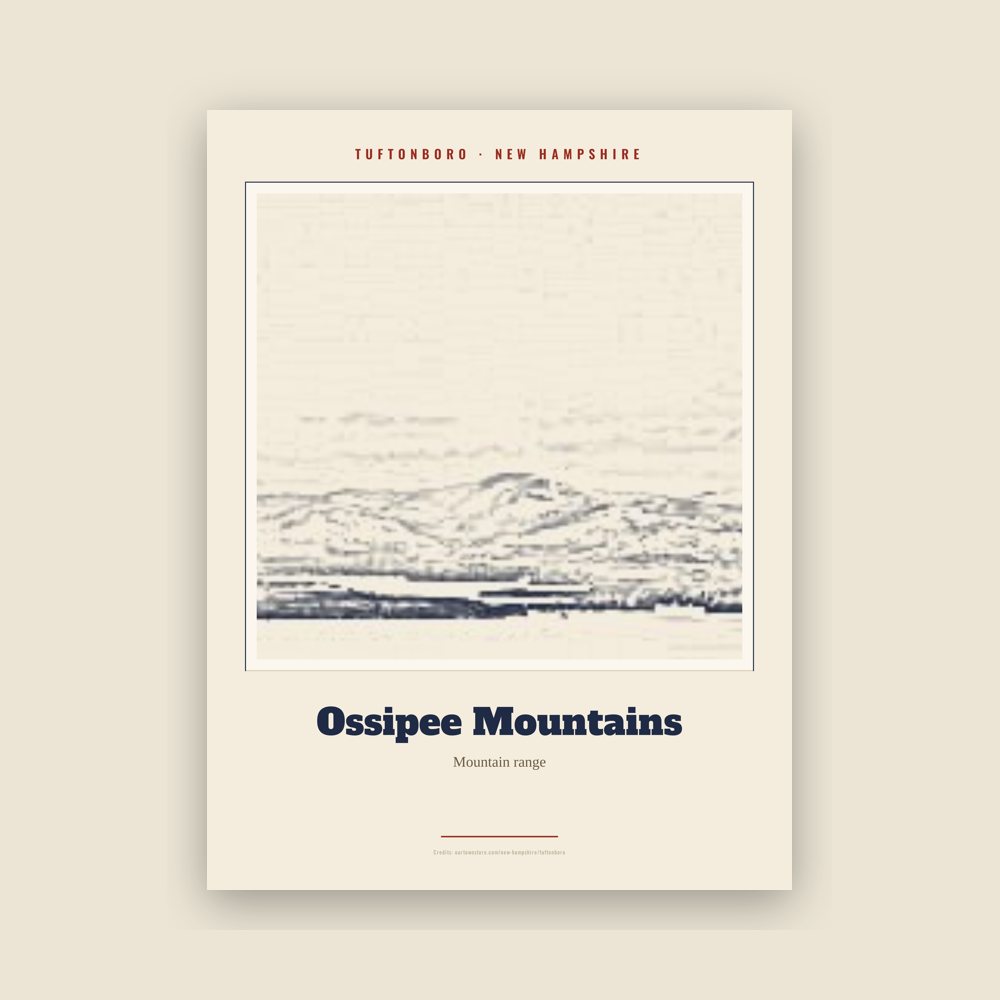 Tuftonboro Ossipee Mountains Landmark Print