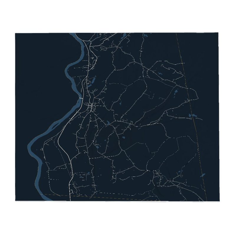 Walpole Street Map Throw Blanket