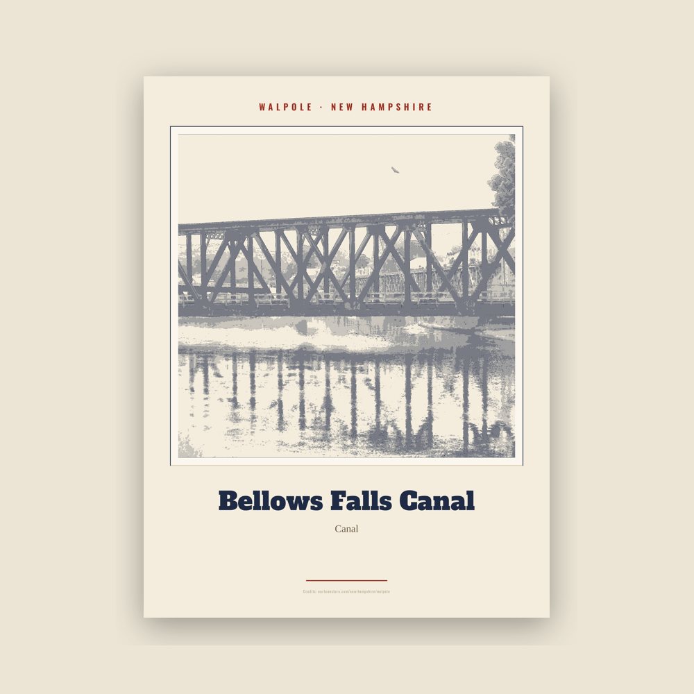 Walpole Bellows Falls Canal Landmark Print