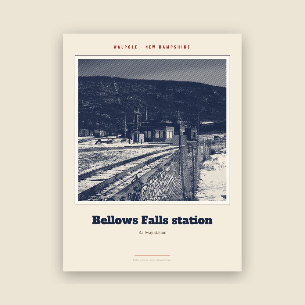 Walpole Bellows Falls station Landmark Print