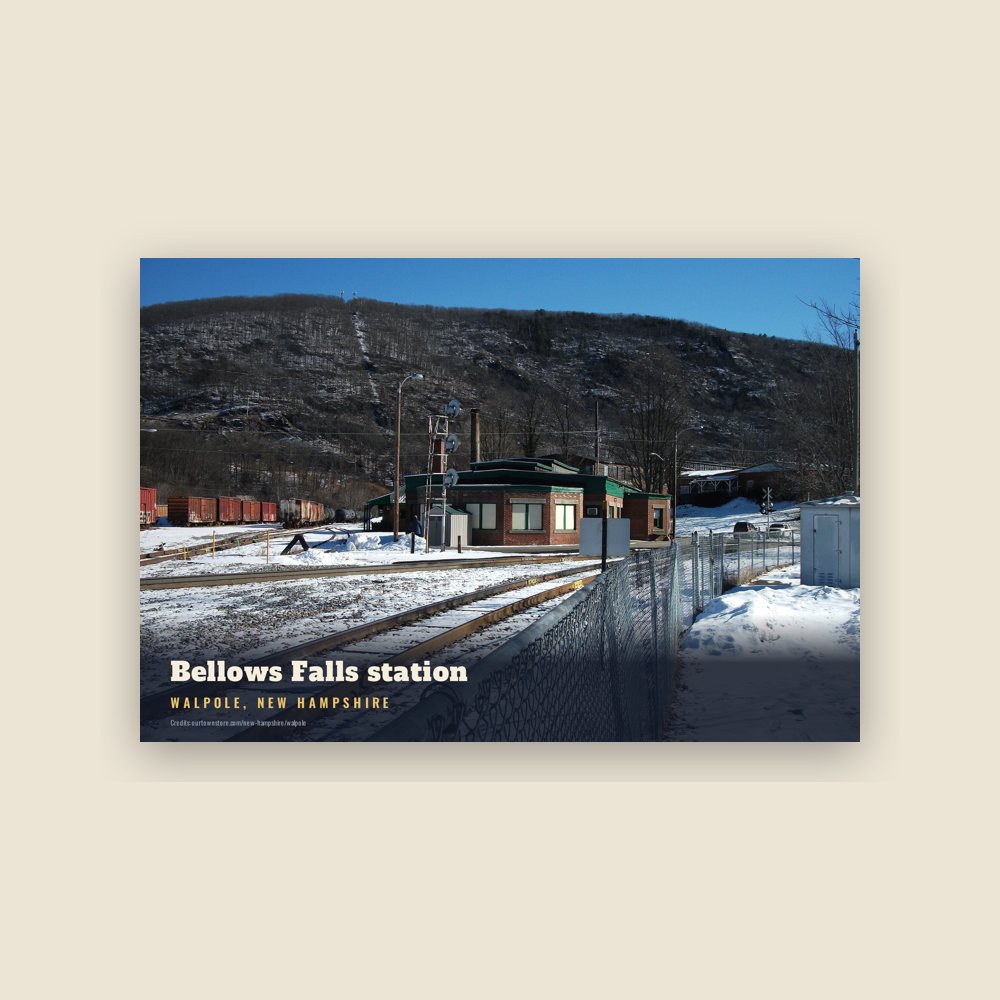 Walpole Bellows Falls station Postcard