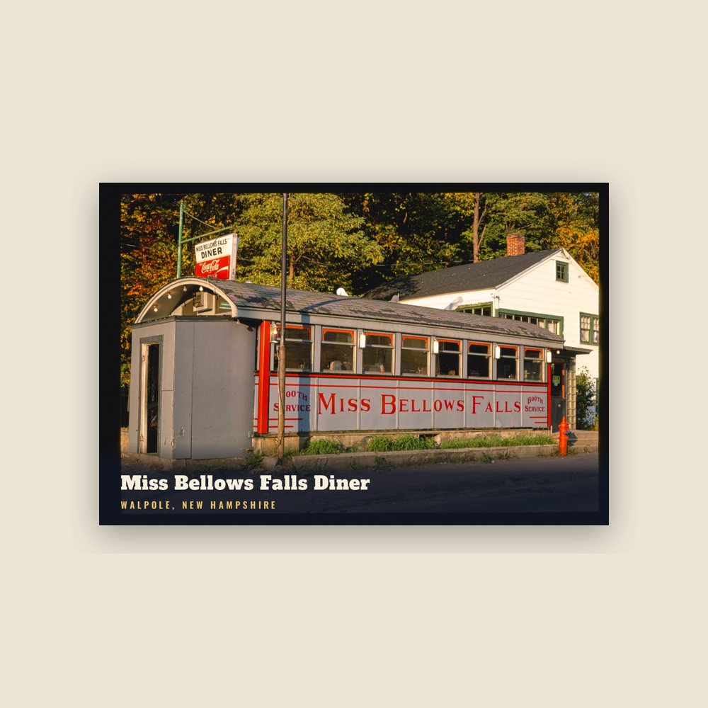 Walpole Miss Bellows Falls Diner Postcard