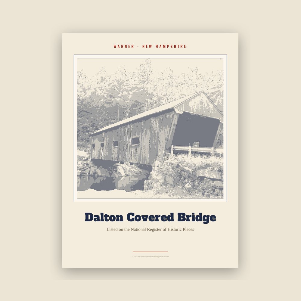 Warner Dalton Covered Bridge Landmark Print