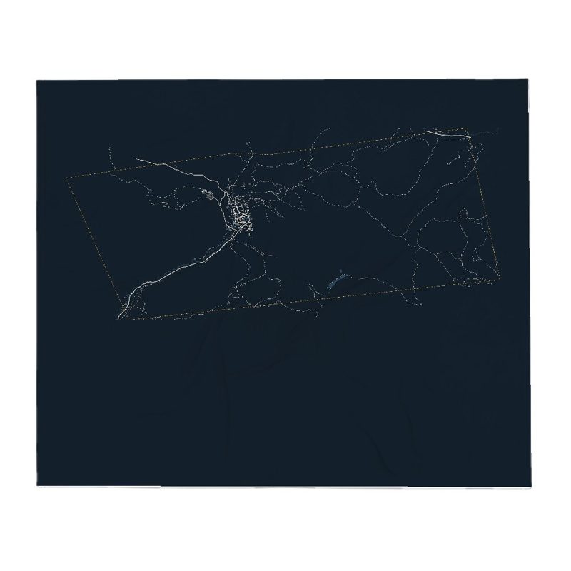 Waterville Valley Street Map Throw Blanket